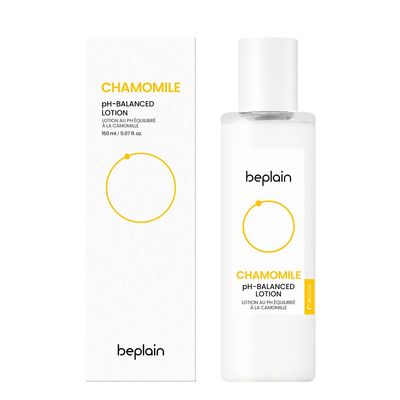 beplain Chamomile pH-Balanced Lotion Daily Moisturizer with Ceramide and Chamomoile extract for all skin types for face Hydrating Fragrance Free Korean Skin care (5.07 fl oz 150ml)