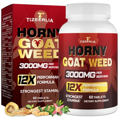 Fubkerm Hornygoatweed for Men, 12 in 1 Horny Goat Weed - with Maca Root, Tongkat Ali, Panax Ginseng, Saw Palmetto, 60 Tablets