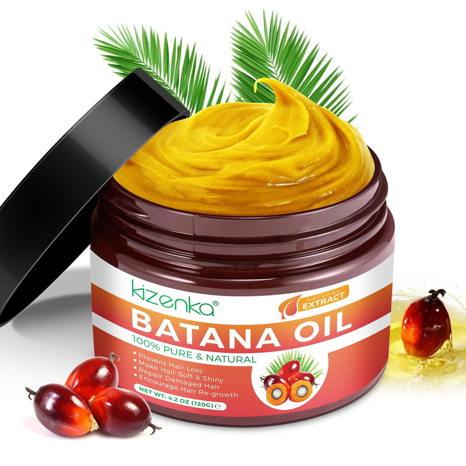 Generic Natural Raw Batana Oil for Hair Growth, Batana Oil Raw from Honduras Prevent Hair Loss and Enhances Hair Thickness in Men Women, Eliminates Split Ends for Men Women (4.23Fl Oz)