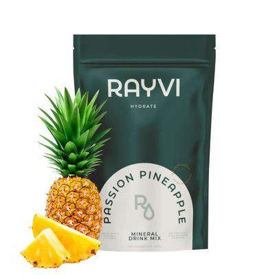 Rayvi Zero Sugar Electrolytes Minerals Hydration Powder - Vegan, No Sugar and Artificial Additives - 1 Pack (30 Servings) - Electrolyte Powder Hydration Mix - (Passion Pineapple Flavor)