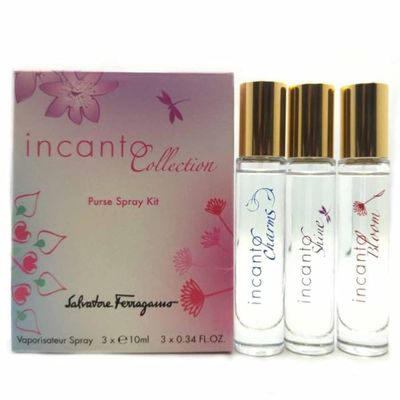 Salvatore Ferragamo Incanto Mini Set Edt 3x10ml - Charms, Shine Bloom Womens Mini Perfumes Gift Set Elegant Perfume Trio for Women Luxurious Fragrance Collection