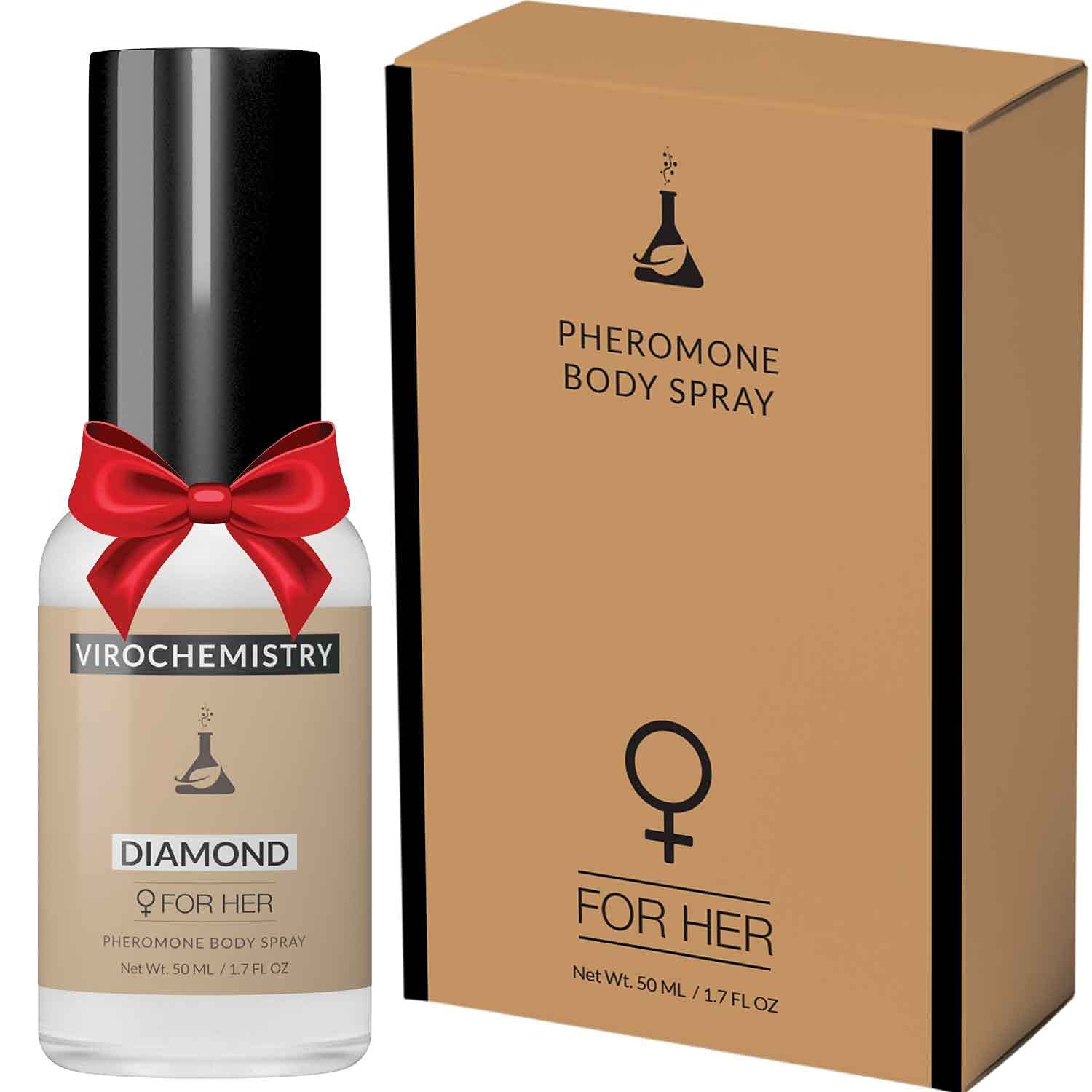 VIROCHEMISTRY Pheromones For Women (DIAMOND) Body Spray - Elegant, Ultra Strength Organic Human Pheromones Fragrance Body Spray 50mL - Human Grade Pheromones to Attract Men