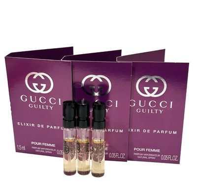 Gucci Guilty Elixir Sample Perfume Women Elixir Parfum Sample Pour Femme Spray 1.5 ml 0.05 oz - set of 3