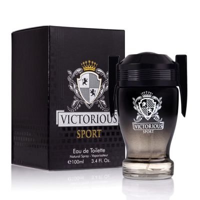 Victorious Sport Eau De Toilette for Men 3.4 fl oz- A Fragrance Built for Champions - Spicy, Sweet Lemon Warm Base of vanilla, Tonka Bean Amber Ideal Gift For Special Occasion Elegant