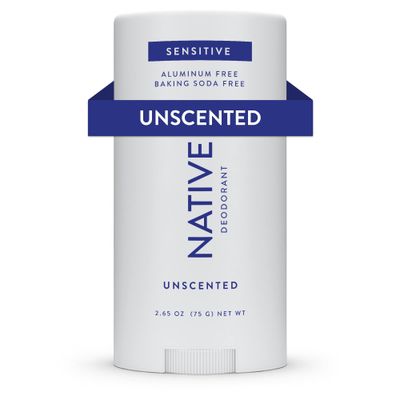 Native Sensitive Deodorant Contains Naturally Derived Ingredients, 72 Hour Odor Control Deodorant for Women Men, Aluminum Free with Baking Soda, Coconut Oil and Shea Butter, Unscented