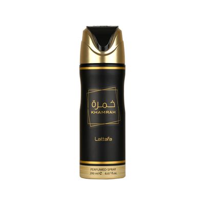 Lattafa Khamrah Perfumed Deo Spray for Unisex, 6.7 Ounce