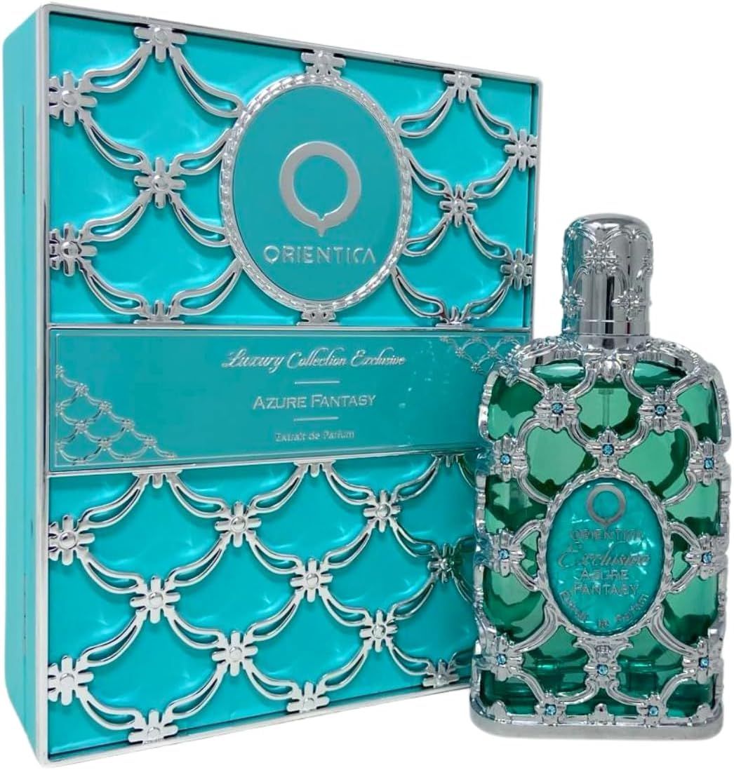 Orientica Azure Fantasy Extrait de Parfum with Notes of Bergamot, Jasmine Ambergris, Luxurious Refreshing Woody Floral Fragrance for Men Women, Long-Lasting Captivating Unisex Perfume, 80ML