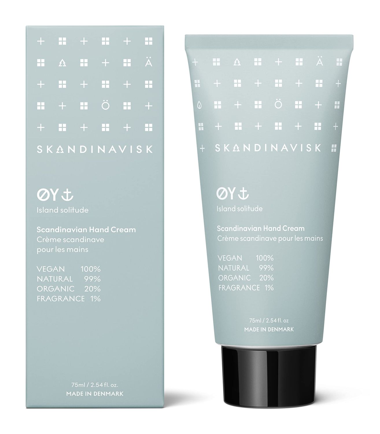 Skandinavisk Y &#39;Island&#39; Organic Hand Cream. Fragrance Notes Crabapple and Dog Rose, Water Mosses and Green Leaves. Vegan formula. 2.54 fl. oz.