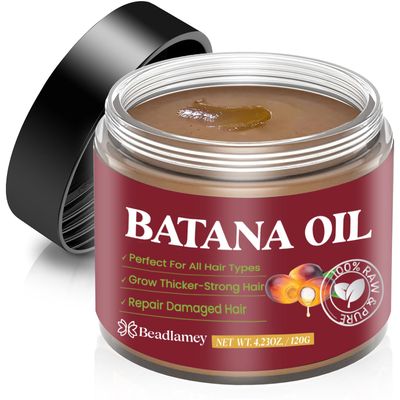 Raw Batana Oil for Hair Growth 100 Pure Unrefined Dr. Sebi Organic Batana Oil - Hair Care Scalp Health Natural Hair Growth Oil from Honduras - Promotes Hair Thick-Strong for Men and Women - 4.2 OZ
