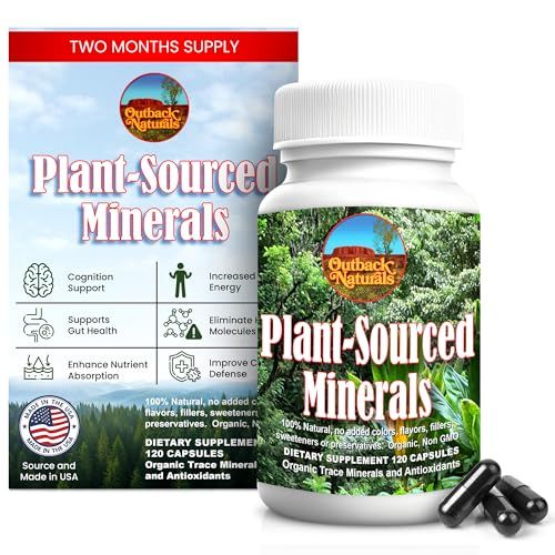 Outback Naturals Fulvic Humic Mineral Blend of Plant-Sourced Trace Minerals, Electrolytes, Gut Health, Cognitive Immune Support, Pure Vitality Formula for Strength - - 120 Capsules
