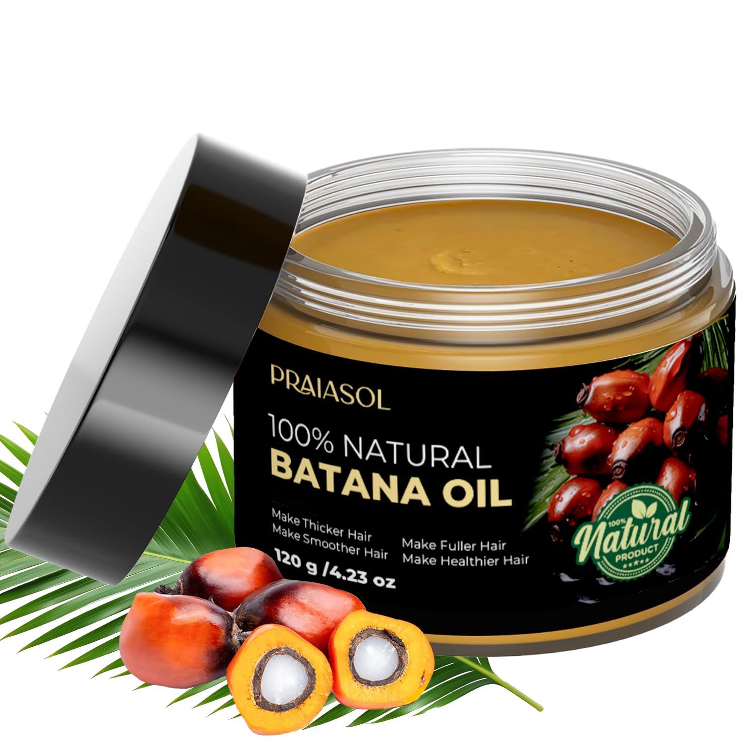 Spoiled Batana Oil for Hair Growth Unrefined and Organic Batana Oil from Honduras for Hair Growth - Enhances Hair Thickness, Prevents Loss for Men Women 4.23 oz