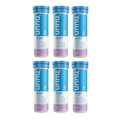 Nuun Active Grape Electrolyte Enhanced Hydration Tablets (6 Tubes of 10 Tabs)