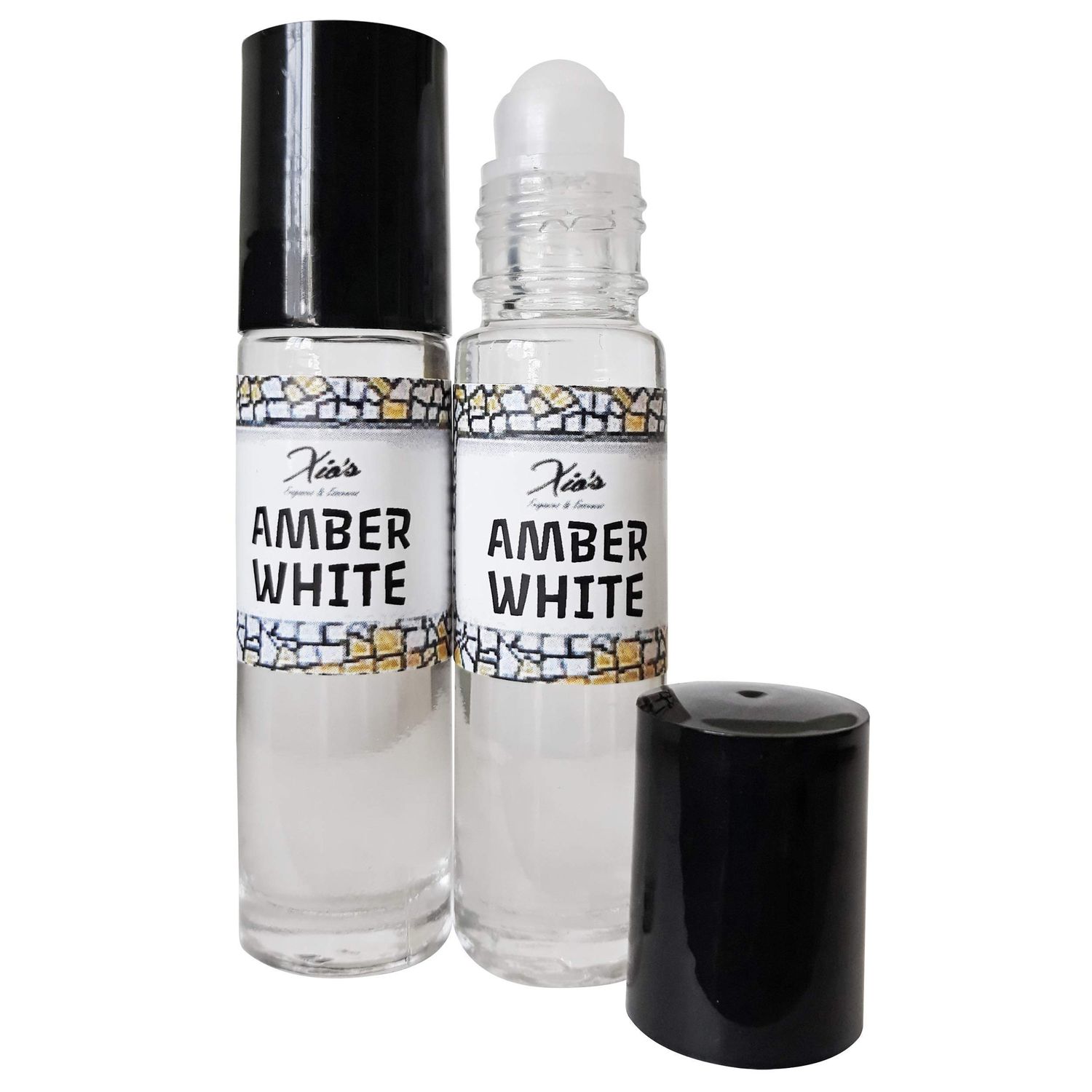 Xio&#39;s Amber White Fragrance Grade Oil Set of 2 Bottles,13 oz Roll On, Perfume Oil,One of the best perfume oils for everyday