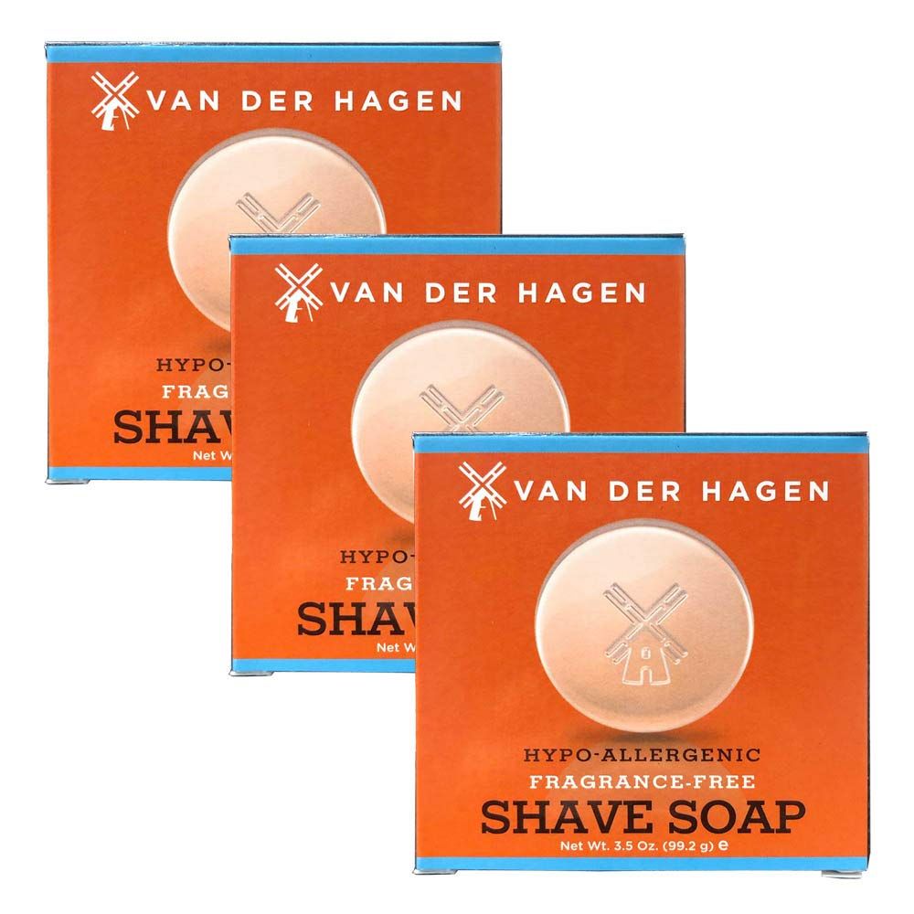 Van Der Hagen Men&#39;s Luxury Fragrance Free Shave Soap (Pack of 3)