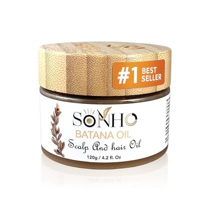 SONHO Raw Batana Oil for Hair Growth -veganic natural hair growth oil, Sourced from Honduras,botana,dr sebi organic, Unrefined 100 Organic - Prevents Hair Loss, Strengthens Hair