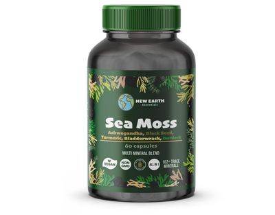 Sea Moss with Black Seed, Ashwagandha, Turmeric, Bladderwrack, Burdock Root, Manuka Honey, Vitamin C D3, Apple Cider Vinegar, Dandelion Root, Yellow Dock Root, Elderberry Fruit, Chlorophyll