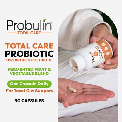 Probulin Total Care Probiotic Supplement, Daily Gut, Digestive, and Immune Health Probiotics Capsules for Men and Women, 20 Billion CFU, Vegan, 30 Count Bottle