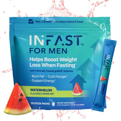 Real Ketones Intermittent Fasting Drink Mix for Men BHB Exogenous Ketones Powder with Fasting Electrolytes Green Coffee Bean Extract for Sustainable Hydration Energy and Focus (Watermelon) - 30ct