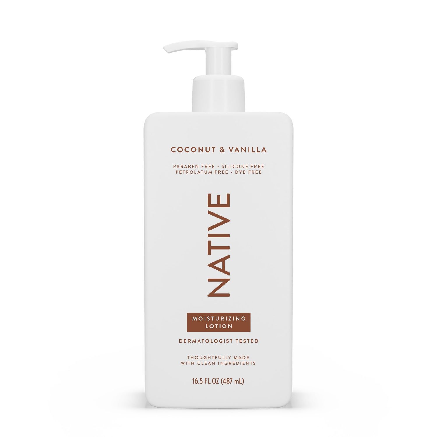 Native Body Lotion Contains Naturally Derived Plant-Based Moisturizers for Women and Men Restores Dry Skin, Coconut Vanilla, 16.5 fl oz