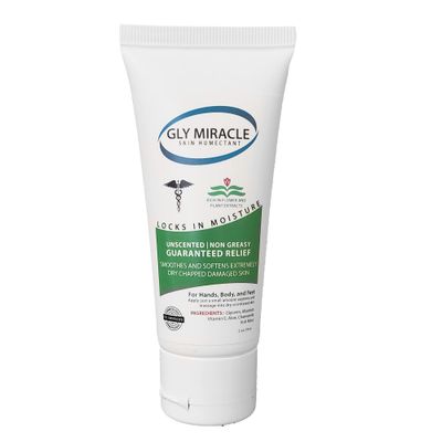GLY MIRACLE Moisturizing Body Cream, 2 Ounce - Non-Greasy Skin Humectant for Extremely Dry Skin, Hands, Body, and Feet, Fragrance-Free with Pure Glycerin