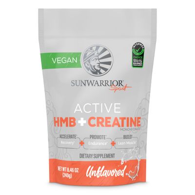 Sunwarrior HMB Creatine Monohydrate Powder Micronized PreWorkout Leucine Recovery Supplement for Men Women 240g Pouch Unflavored 30 Servings