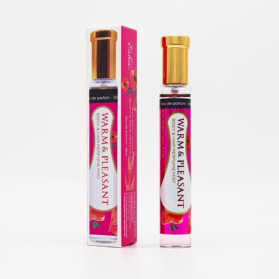 Esha Body Hair Perfume Mist - Eau de Parfum for Women - Infused with Betaine - Sweet Strawberrys, Nectarine with Golden Amber, Vanilla, and Caramel - (WARM PLEASANT)