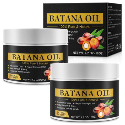 Batana Oil for Hair Growth,2PCS Batana Oil Unrefined Hair Growth Oil,100 Natural Batana Oil Sourced from Honduras - Dr. Sebi,Prevents Hair Loss,Hair Care Enhances Hair Thickness in Men Women