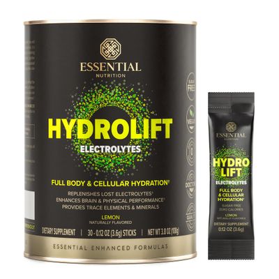 Essential Nutrition - Hydrolift Electrolytes - Powerful Hydration Formula - with Trace Elements Minerals - Keto Friendly - Sugar Free - Lemon, Naturally Flavored - 30 Sticks