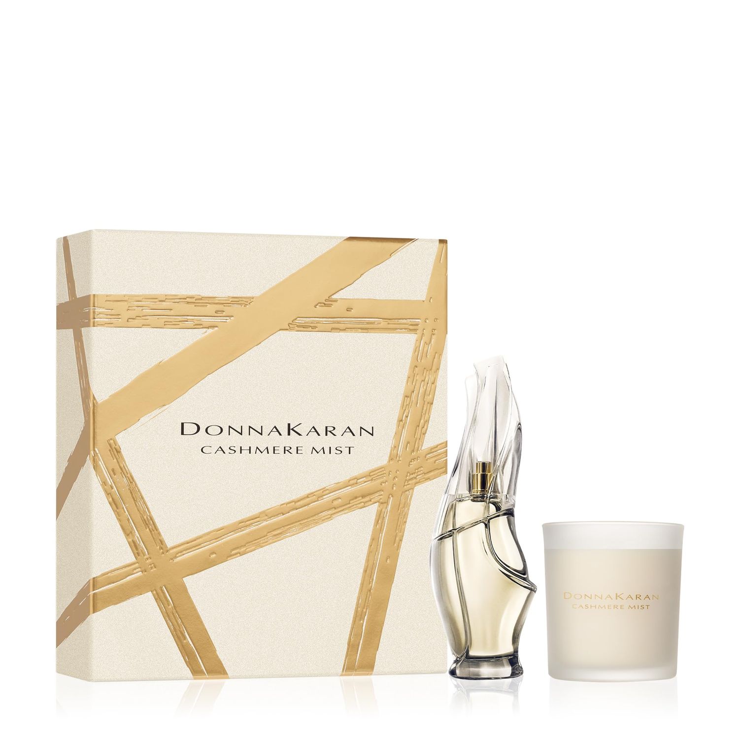 Donna Karan Cashmere Mist Eau de Parfum 2 Piece Gift Set For Women - Perfume Spray 1.7 Fl. Oz. Candle 5.5 Oz.