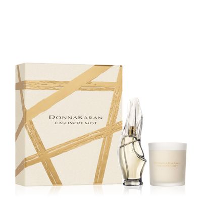 Donna Karan Cashmere Mist Eau de Parfum 2 Piece Gift Set For Women - Perfume Spray 1.7 Fl. Oz. Candle 5.5 Oz.