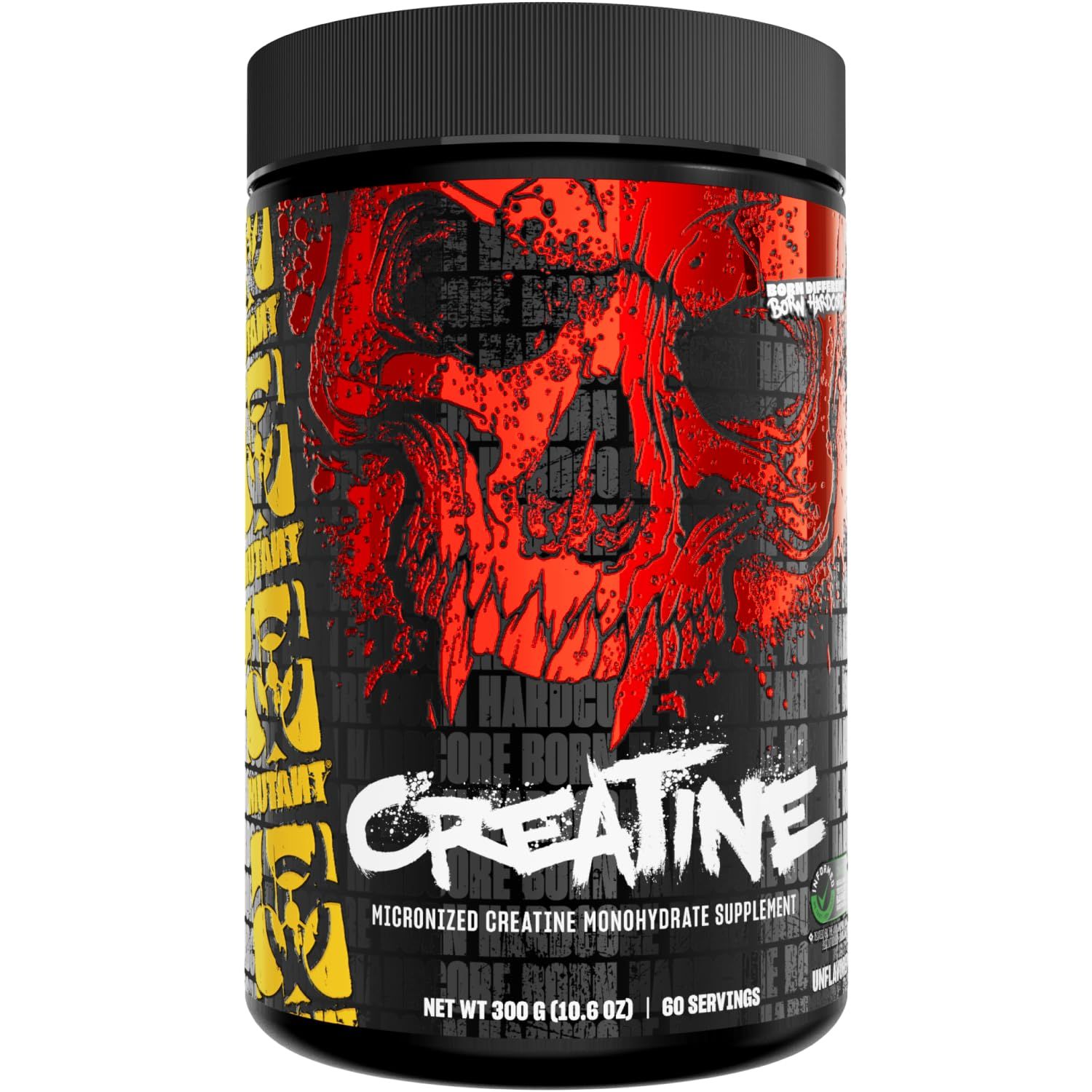 Mutant Creatine - Creatine Monohydrate Micronized Powder - Creatine Powder Supplement for Enhanced high-Intensity Performance - 60 Servings- 300 g - Unflavored