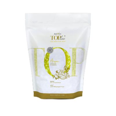 Italwax Top Line Argan - 750g 1.65lb - Hard wax beads for hair removal - Argan oil fragrance - Synthetic formulation ideal for sensitive skins - Recommended for Bikini Area and Armpits