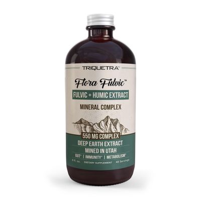Flora Fulvic Fulvic Acid Humic Acid Complex - 550 mg Mined in Utah, Prehistoric Deep Earth Extract Immunity, Gut, Digestion - Natural Trace Mineral Complex, Fulvic Acid Supplement - 8 fl oz.
