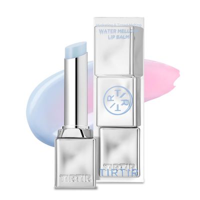 TIRTIR Water Mellow Lip Balm, 01 Icy Blue, 0.11 Fl Oz - pH Color Changing Organic Korean Lip Care, Lightweight Deep Hydration Lip Moisturizer for Women Men, Paraben Free