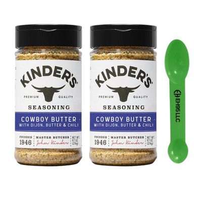(Pack of 2) Kinders Cowboy Butter Seasoning 9.7 oz - (Pack of 1) 2 in 1 Measuring Spoon Included