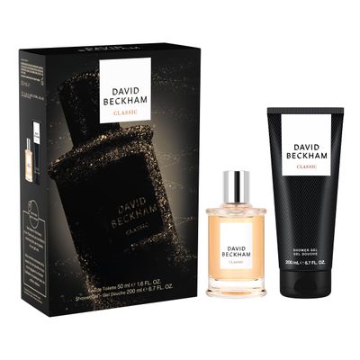 David Beckham Classic Eau de Toilette Shower Gel Gift Set, Notes of Grapefruit, Cashmere Wood, and Musk, Men&#39;s Fragrance, Long Lasting, Everyday Fragrance