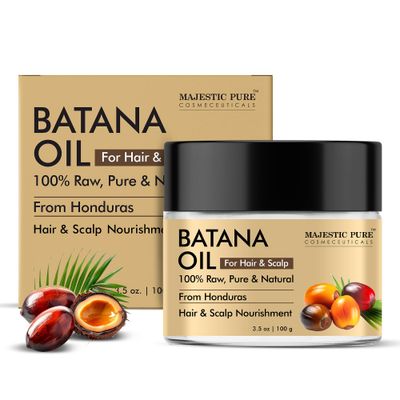 Majestic Pure Batana Butter for Hair Moisturizes Scalp Hair Nourishing Volumizing 100 Pure Natural PETA Certified 3.5 Oz
