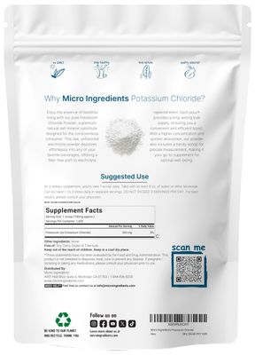 Potassium Chloride Powder, 1 KG (35 Ounce) Salt Substitute Essential Hydration Electrolyte Supplement Supports Mineral Balance, Heart, Joint, and Immune Health Filler Free, Dissolves Easily