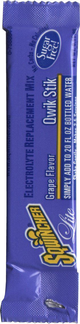 Sqwincher ZERO Qwik Stik - Sugar Free Electrolyte Powdered Beverage Mix, Grape 060107-GR (Pack of 50)