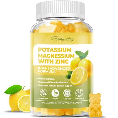 Potassium Supplement Gummies for Adults Potassium Citrate 99 mg - Potassium Magnesium Supplement for Muscle, Electrolyte, Energy