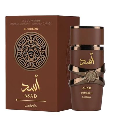 Lattafa Asad Bourbon for Unisex Eau de Parfum Spray, 3.4 Ounce 100 ml