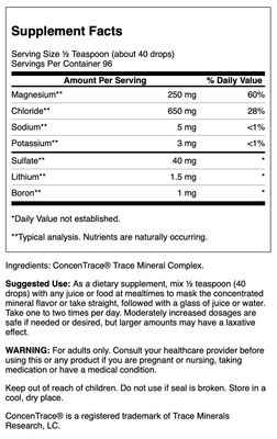 Swanson Concentrace Trace Mineral Drops 8oz-Complete Mineral Complex for Energy, Hydration, Electrolyte Balance Over 72 High Absorption Ionic Minerals Such As Magnesium, Potassium, Calcium