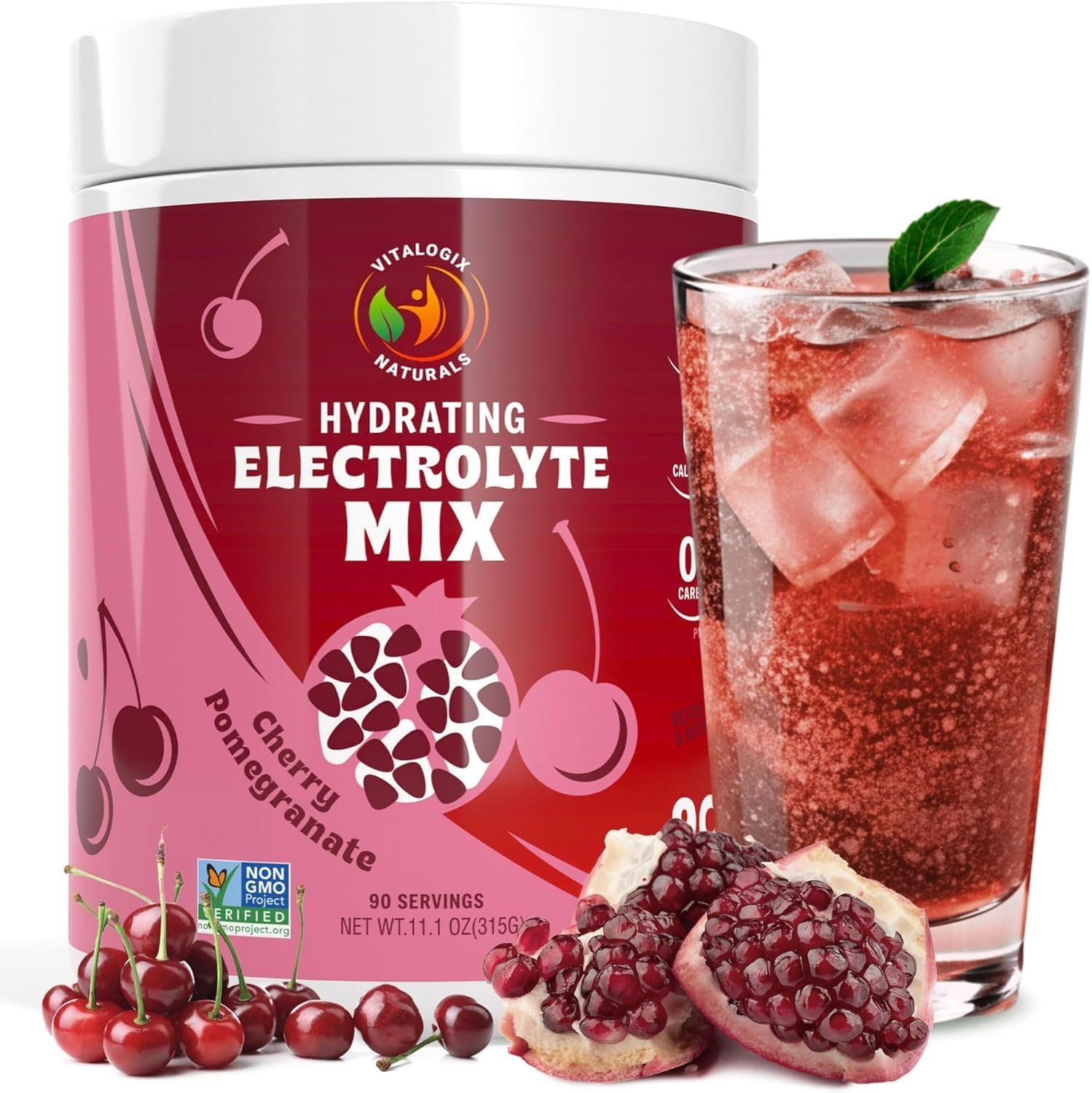 Vitalogix Naturals Electrolyte Powder Sugar-Free Hydration Supplement Keto Electrolytes for Energy Muscle Recovery Zero Sugar, Vegan, Gluten-Free Rapid Rehydration Electrolyte Drink Mix