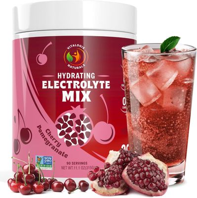 Vitalogix Naturals Electrolyte Powder Sugar-Free Hydration Supplement Keto Electrolytes for Energy Muscle Recovery Zero Sugar, Vegan, Gluten-Free Rapid Rehydration Electrolyte Drink Mix