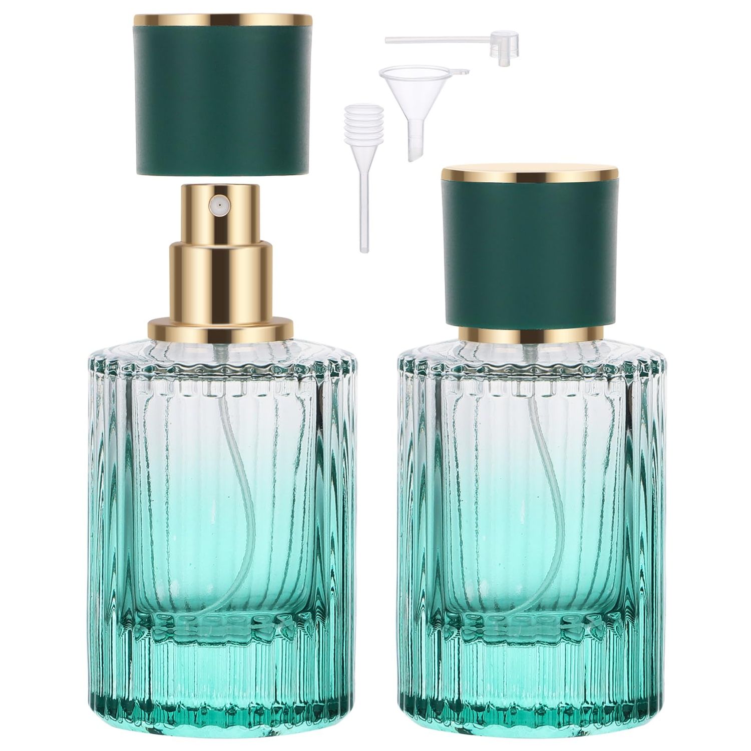 Segbeauty Cologne Travel Bottle Refillable, 2 Packs 50ml Glass Perfume Bottle Atomizer Spray Bottle, Empty Refillable Travel Bottles Fragrance Atomizer Essential Oil Perfume Container for Men Women