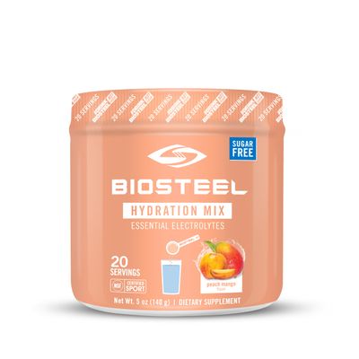 BioSteel Zero Sugar Hydration Mix, Great Tasting Hydration with 5 Essential Electrolytes, Peach Mango Flavor, 20 Servings per Tub