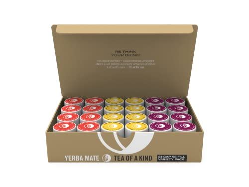 Tea of a Kind Drink Mix - 24 Caps Variety Pack - For TOAK Reusable Bottle (Yerba Mate Variety Pack) Raspberry, Pineapple Coconut, Berry Basil