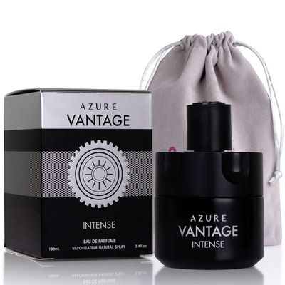 NovoGlow Azure Vantage Intense for Men 100ml Eau De Parfum Spray for Men Long Lasting Sweet Warm Masculine Fragrance Smell Fresh All Day Long Includes Carrying Pouch Gift for Men for All Occasions