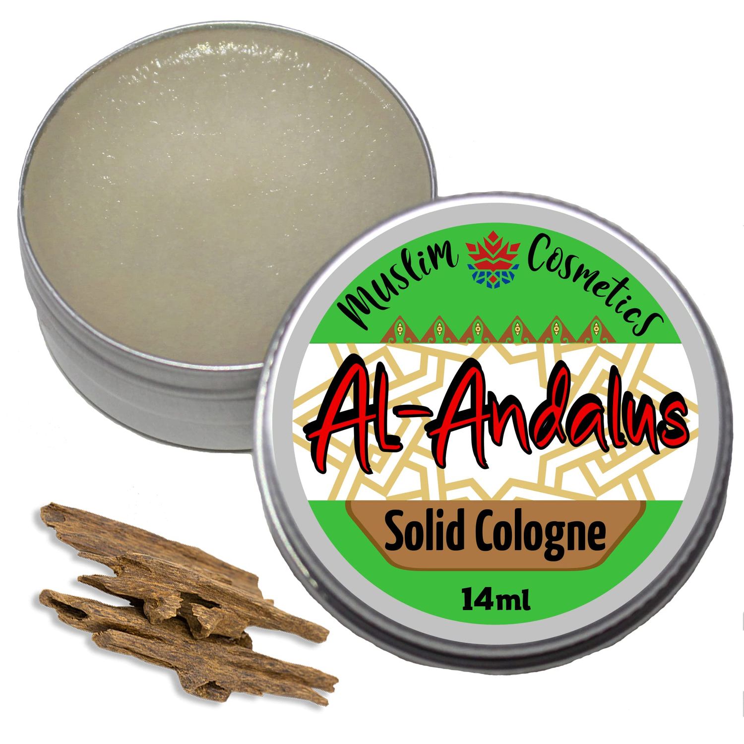 Agarwood oil SOLID Cologne Andalusian Oud Incense Halal Vegan Made in Canada - Muslim Cosmetics - Al-Andalus 0.5oz 14ml