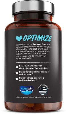 Vitamin Bounty Recover On Keto Electrolytes - Keto Supplements, Electrolyte Supplement, Keto Vitamins, Sugar Free Hydration, Boost Energy, Workout Recovery, GLP-1 Support - 60 Capsules